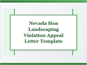 Nevada Hoa Landscaping Violation Appeal Letter Template