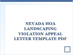 Nevada Hoa Landscaping Violation Appeal Letter Template Pdf
