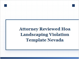 Attorney Reviewed Nevada Hoa Landscaping Violation Template