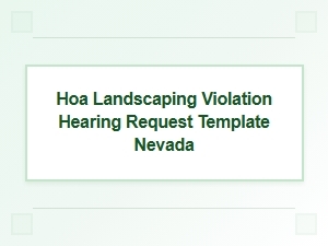 Nevada Hoa Landscaping Violation Hearing Request Template