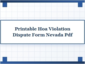 Printable Nevada Hoa Violation Dispute Form Pdf